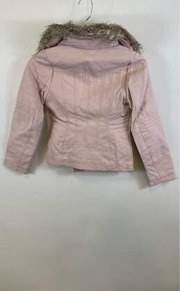 NWT Jessica Simpson Womens Pink Long Sleeve Fur Collar Full Zip Jacket Size S alternative image