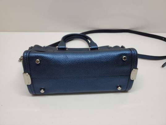 COACH Swagger Metallic Pebble Blue Satchel Bag image number 4