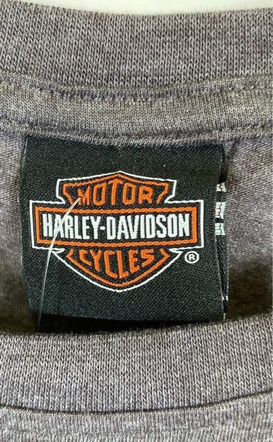NWT Harley Davidson Womens Gray Graphic Print Short Sleeve Pullover T Shirt Sz M image number 3