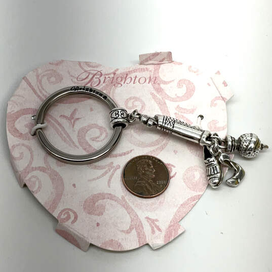 Designer Brighton Silver-Tone Multiple Charm Round Ring Keychain With Box image number 3