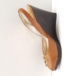 Michael Kors Women's Brown Leather Wedge Heels Size 6.5 alternative image