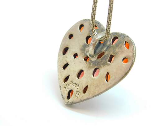 Nicky Butler Sterling Silver Multi Stone Garnet Heart Pendant Necklace 16.8g image number 4