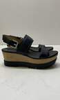 Michael Kors Black Leather Ankle strap Platform Sandals Shoes Size 7.5 M image number 1