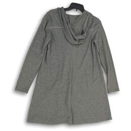 NWT Max Studio Womens Gray Long Sleeve 1/4 Zip Hooded Pullover Sweatshirt Sz XS alternative image