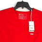 NWT Womens Red Short Sleeve V-Neck Pullover T-Shirt Size Medium image number 3