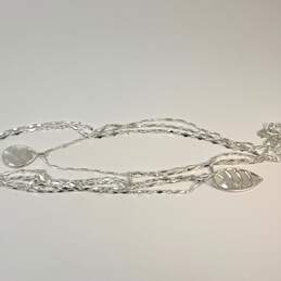 Designer Stella & Dot Silver Tone Triple Strand Chain Pendant Necklace alternative image