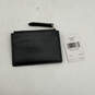 NWT Womens Black Leather Zip Card Holder Fashionable Mini Coin Wallet image number 2
