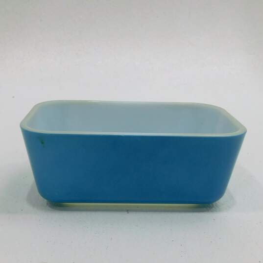 VTG Pyrex Primary Color Yellow Blue Refrigerator Dishes & Spring Blossom Fridgie image number 3