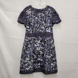 VTG Kay Unger New York Purple & Black Speckle Midi Dress Size 10