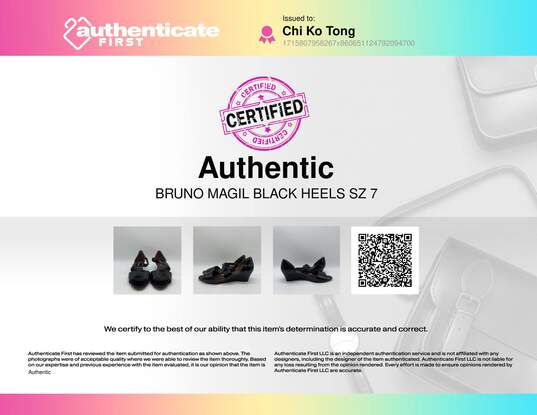 Authentic Bruno Magli Black Slip-On Sandal W 6.5 image number 10