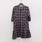 Tahari Red Grey & Black Plaid Pleated Zip-Up Dress Women's Size 14 image number 2