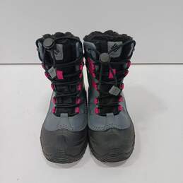 Columbia Gray, Pink, And Black Kids Snow Boots Size 1