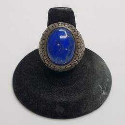 WK Whitney Kelly Sterling Silver Lapis Pebbled Dome Sz 7.5 Ring 12.8g