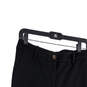 Women Black Flat Front Pockets Straight Leg Regular Fit Dress Pant Size 4 image number 4