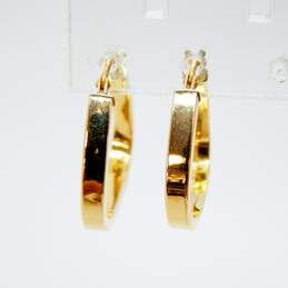14K Yellow Gold Rounded Triangle Hoop Earrings - FOR REPAIR 1.6g alternative image