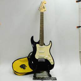 Lyon by Washburn Brand Black 6-String Electric Guitar w/ Soft Yellow Gig Bag