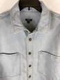 Express Mens Blue Cotton Long Sleeve Collared Denim Trucker Jacket Size Large image number 5