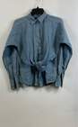 Lauren Ralph Lauren Womens Blue Denim Layered Long Sleeve Button-Up Shirt Sz PS image number 1