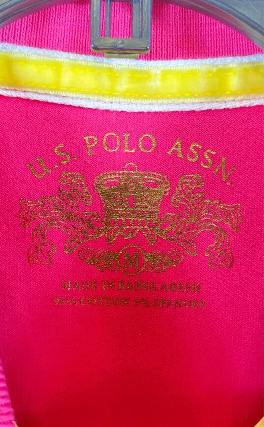 US Polo Assn. Womens Pink Short Sleeve Collared Polo Shirt Size Medium image number 3