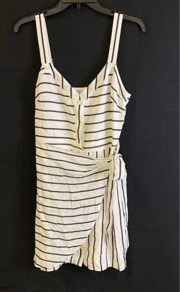 NWT Guess Womens White Striped Sleeveless Adjustable Strap Blouse Top Size Small