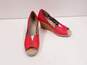 Toms Red Canvas Wedge Sandals US 7 image number 1