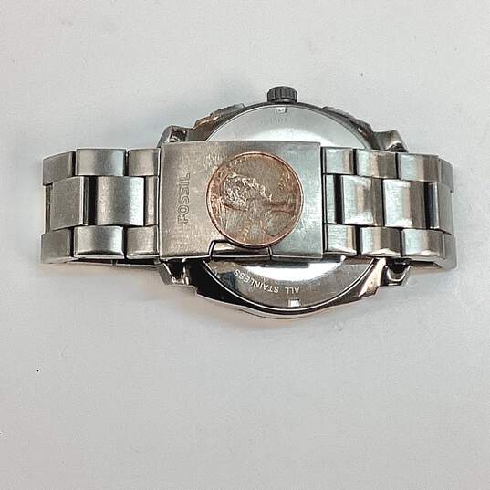 Designer Fossil FS4662 Black Chain Strap Chronograph Quartz Analog Wristwatch image number 3