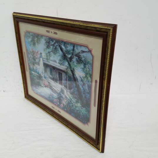 Lee k. Parkinson Impressionist- Cottage Winter Landscape Framed, Matted ,Signed image number 6