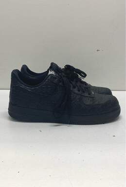 Nike Air Force 1 Leather Croc Embossed Sneakers Black 12
