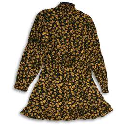 Influence Womens Multicolor Floral Mock Neck Long Sleeve Mini Dress Size 16 alternative image