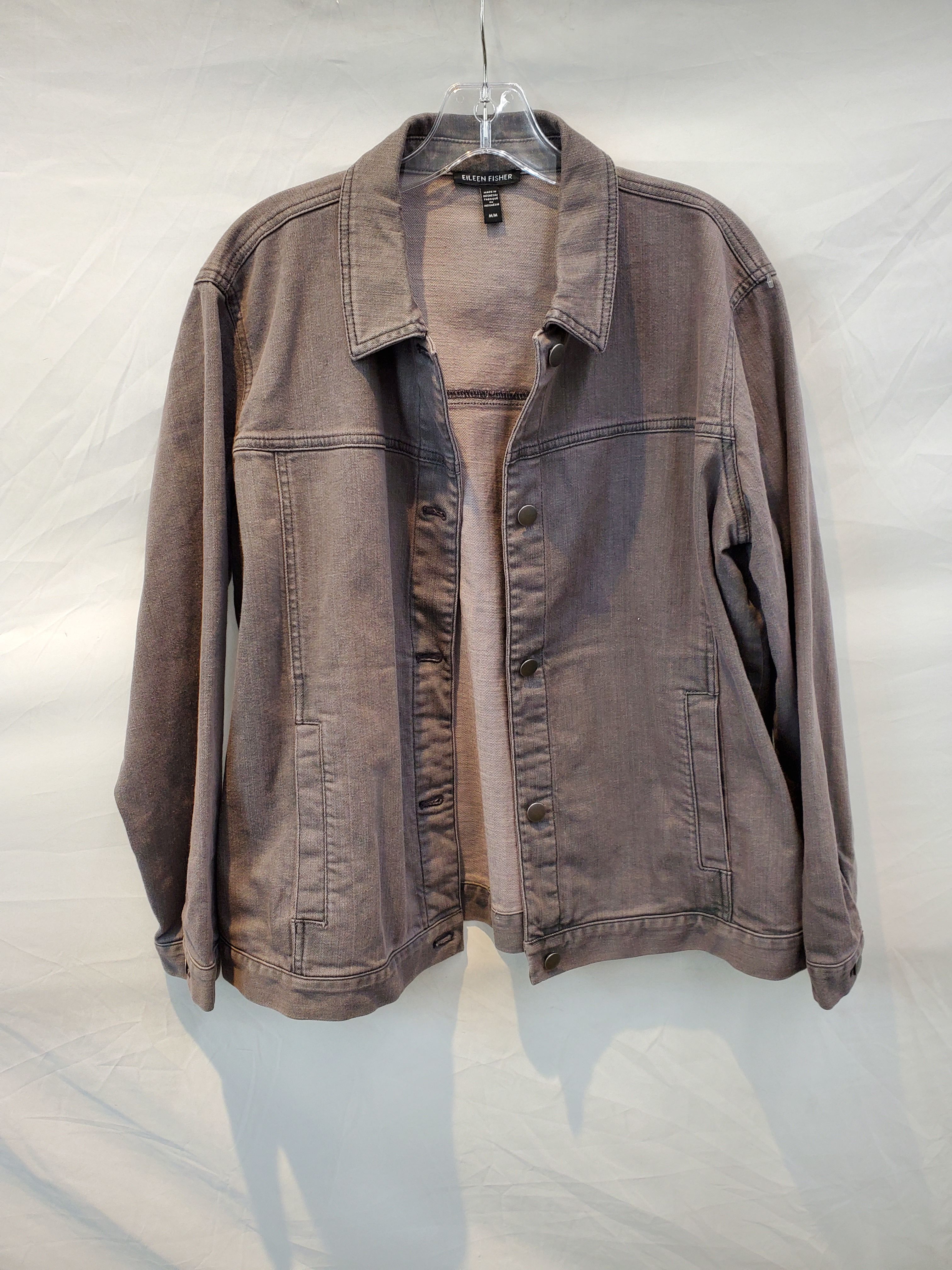 Eileen fisher leather on sale jacket