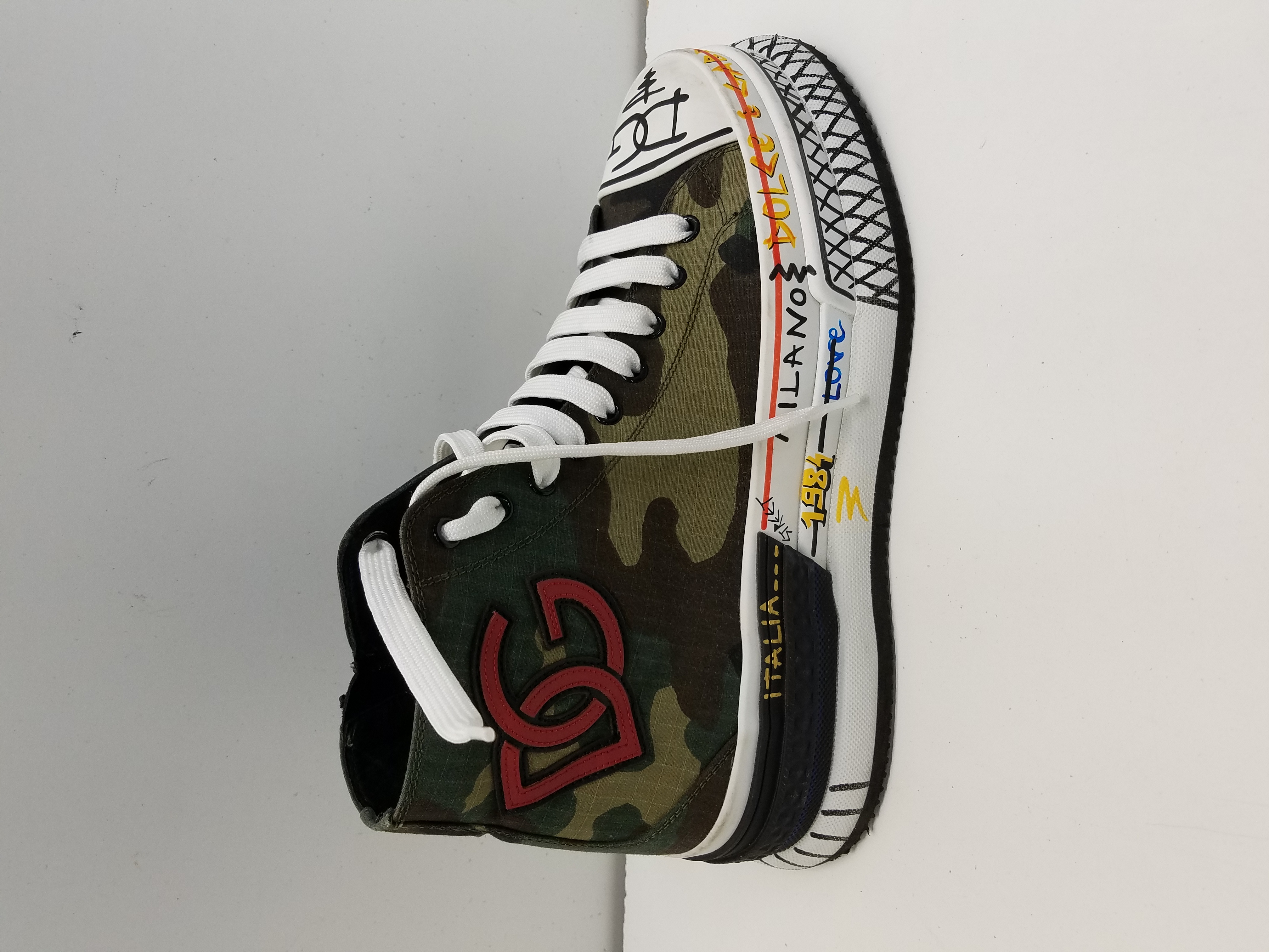 Buy the Dolce & Gabbana Sneakers - Camouflage canvas Squad sneakers  Multicolor male 40 | GoodwillFinds