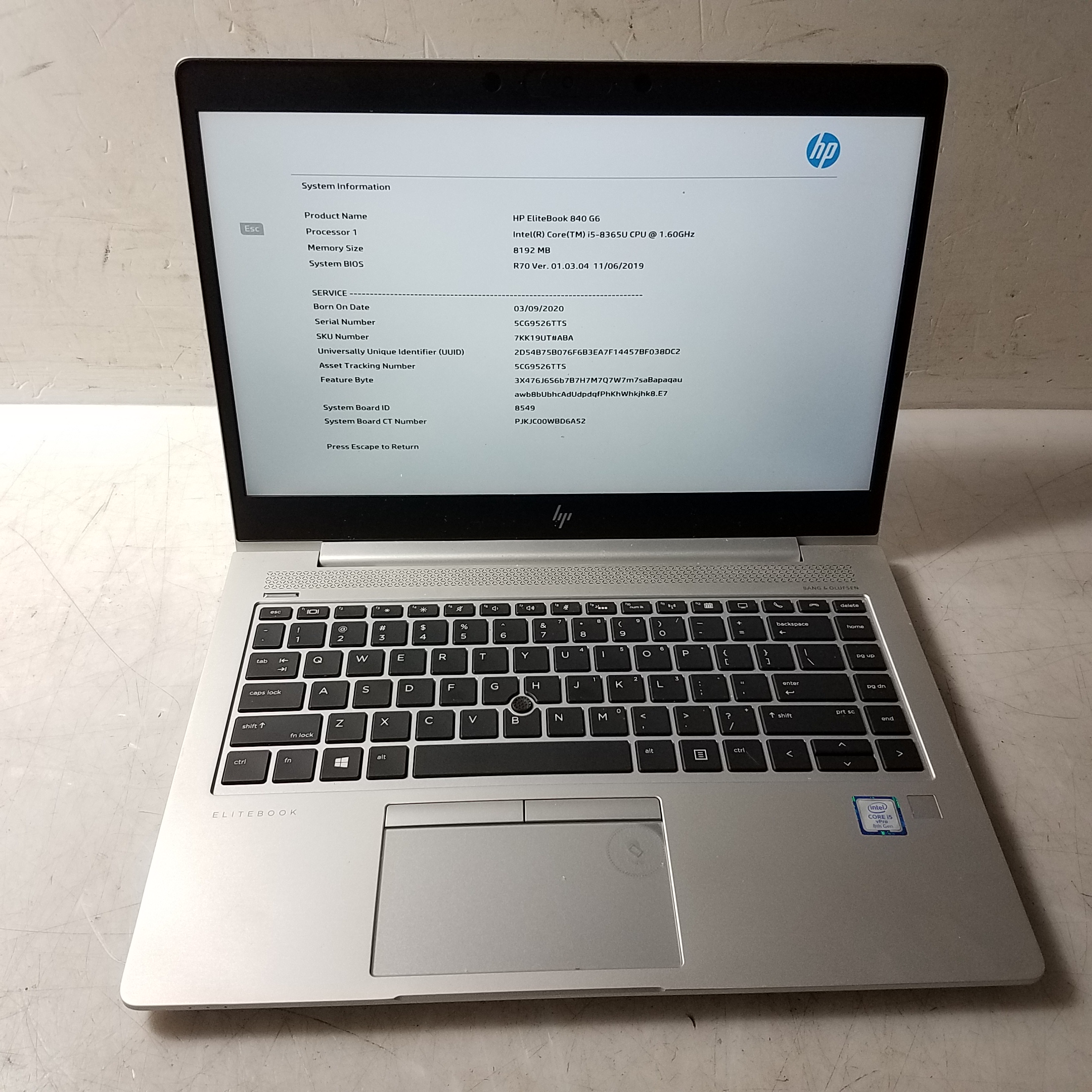 Buy the HP EliteBook 840G6 Intel Core i5@1.6GHz Storage 250GB Memory ...