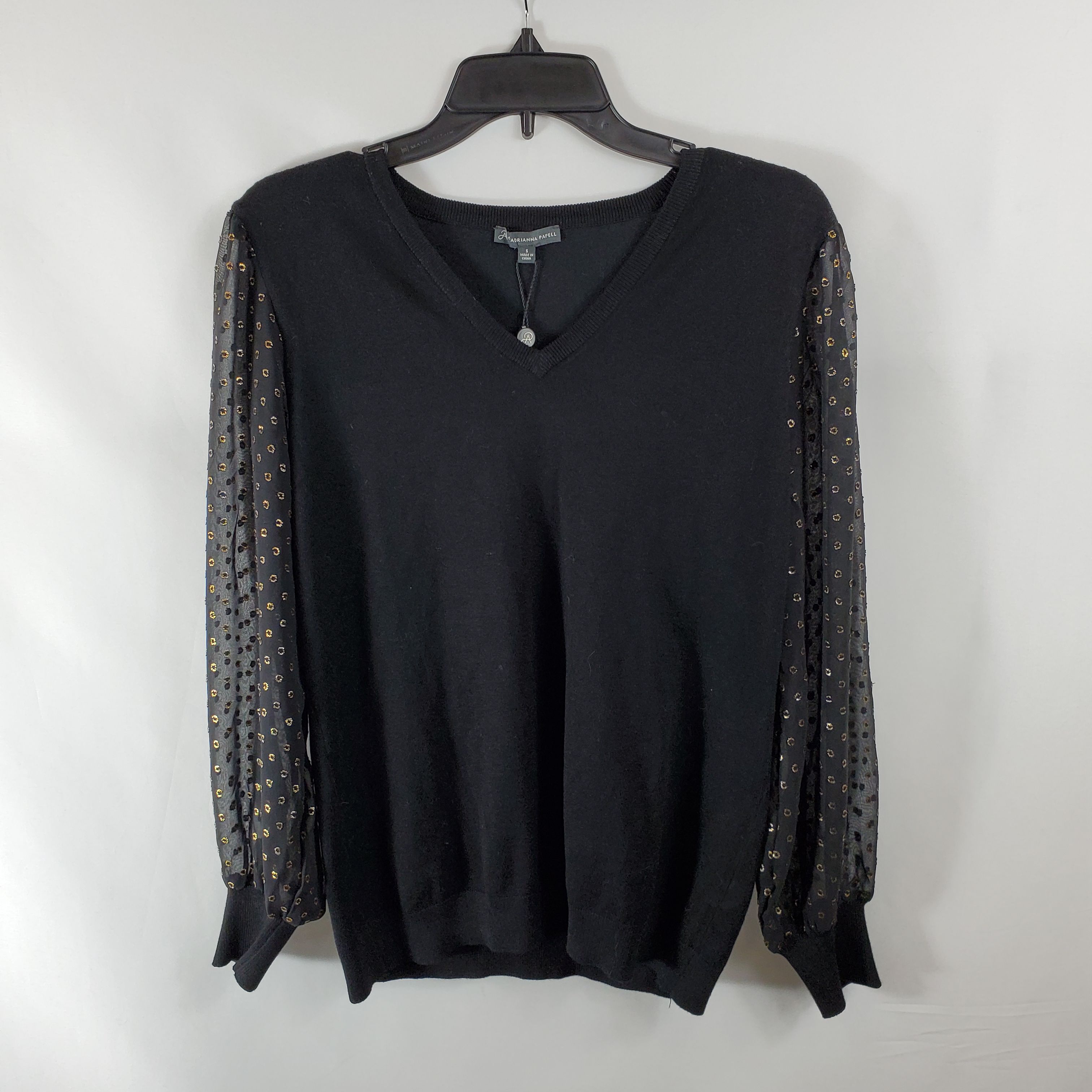 Buy the Adrianna Papell Women Black Sweater S NWT GoodwillFinds