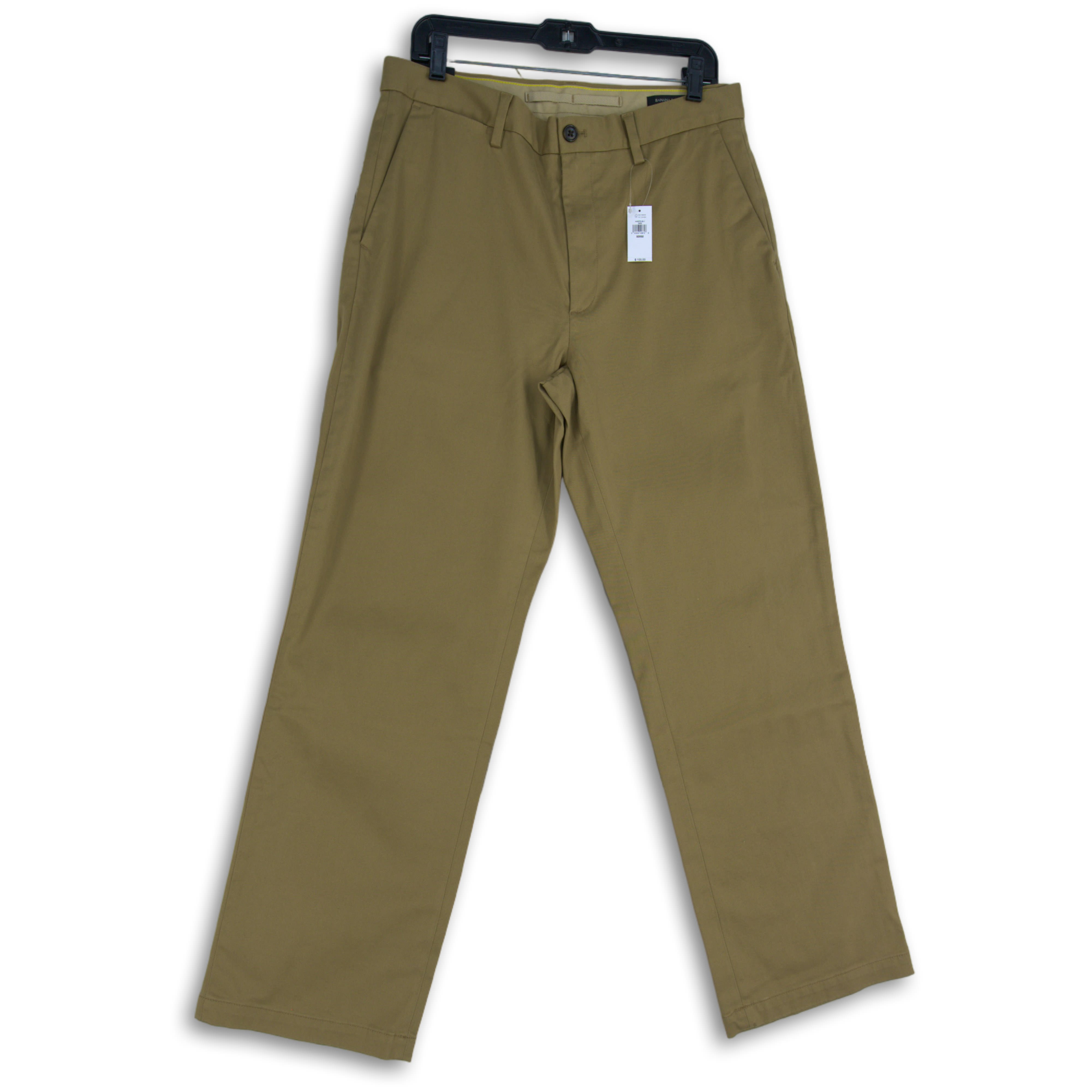 Buy NWT Banana Republic Mens Tan Khaki Flat Front Slash Pocket Chino Pants  Sz 32X32 for USD 39.99 | GoodwillFinds