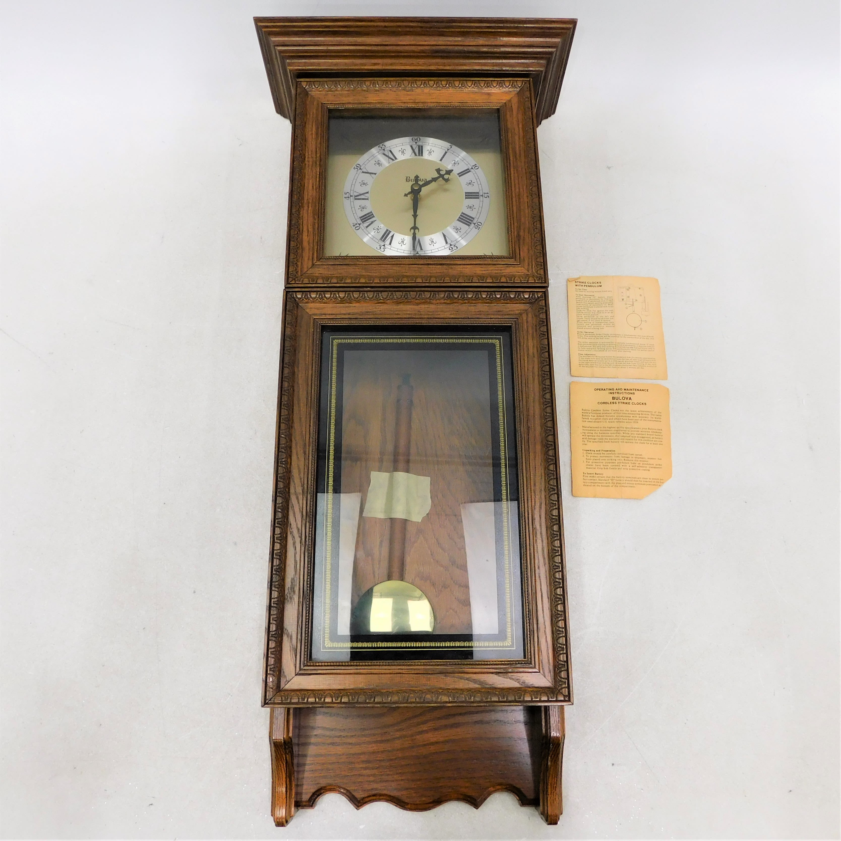 Vintage bulova wall cheap clock with pendulum