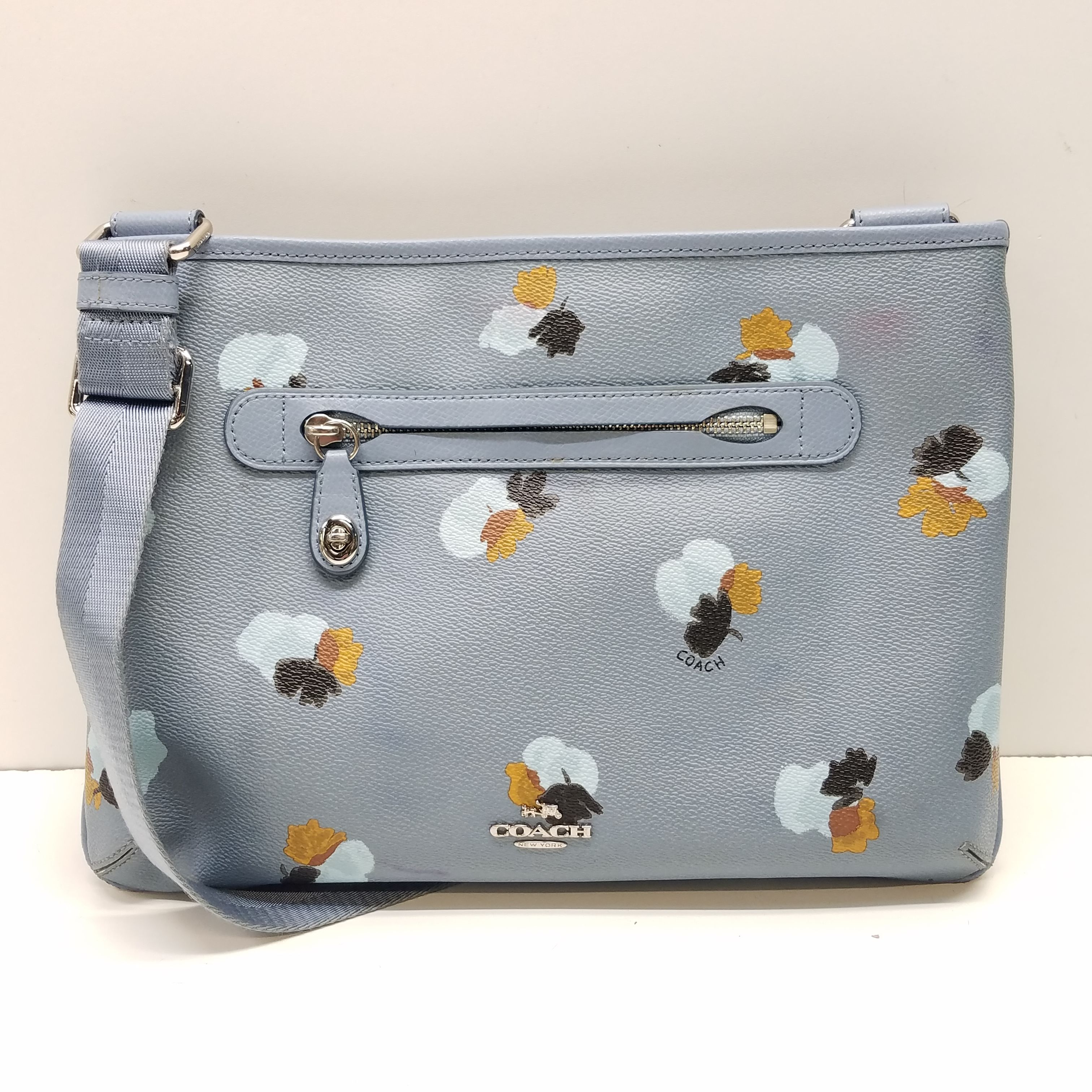 Coach blue best sale floral crossbody