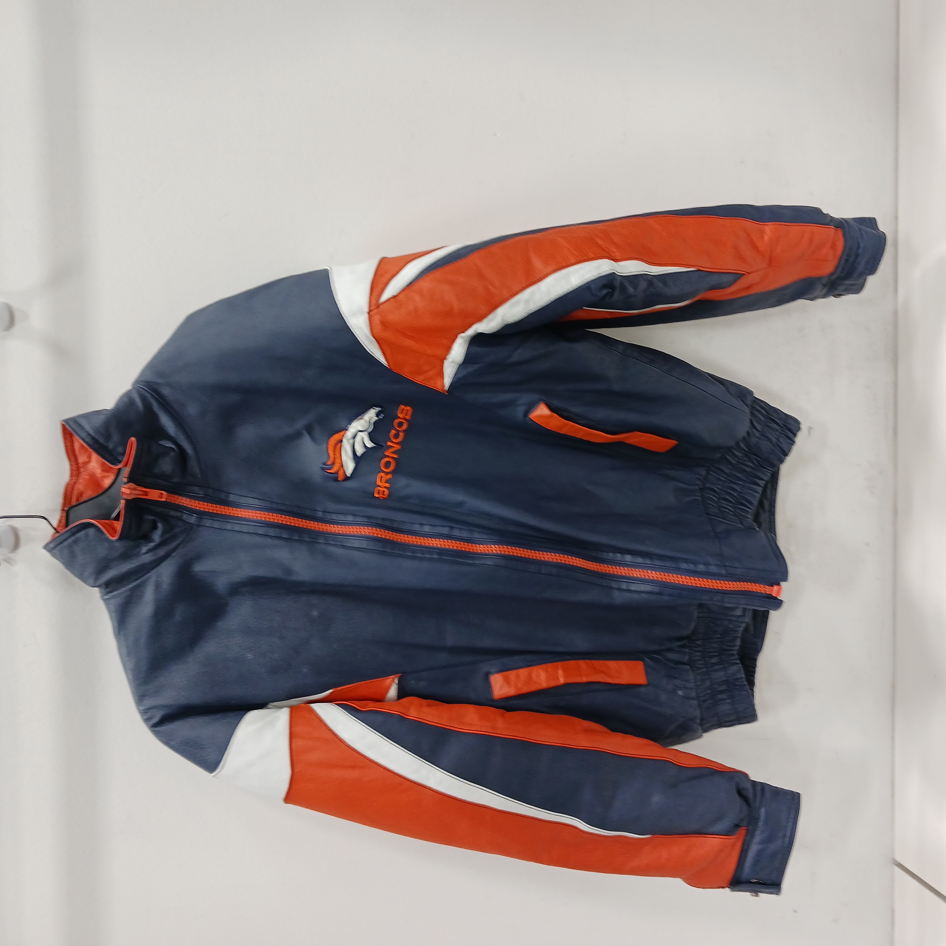 Vintage Pro Player Denver Broncos Jacket Men’s Size Large Orange Blue