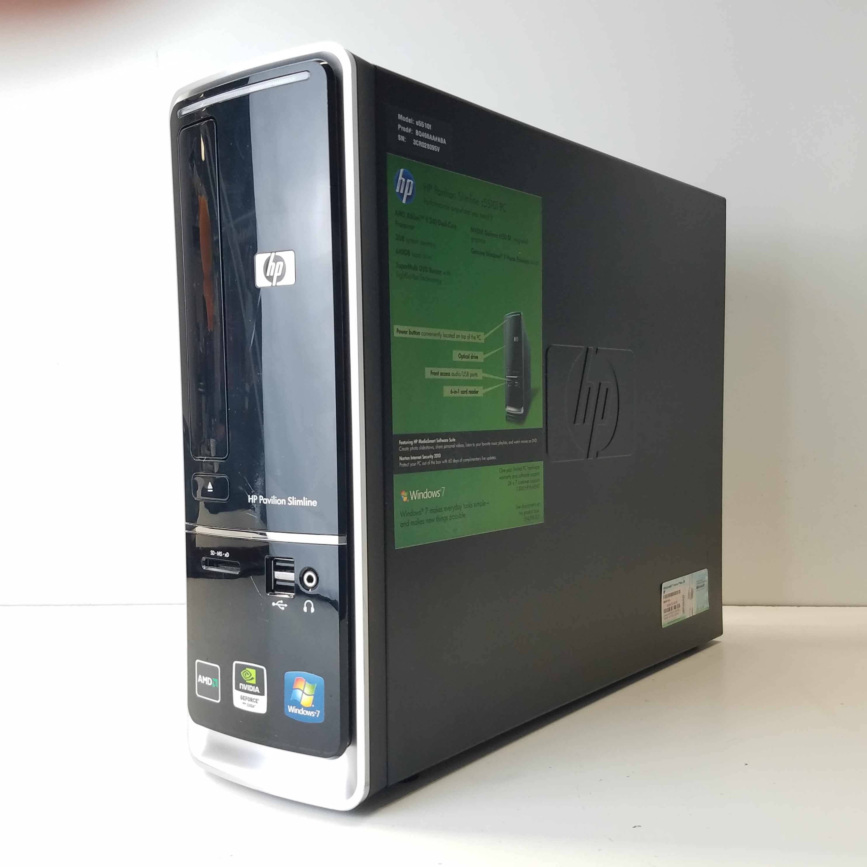 Buy HP Pavilion Slimline a5510f PC Desktop - For Parts for USD 49.99 |  GoodwillFinds