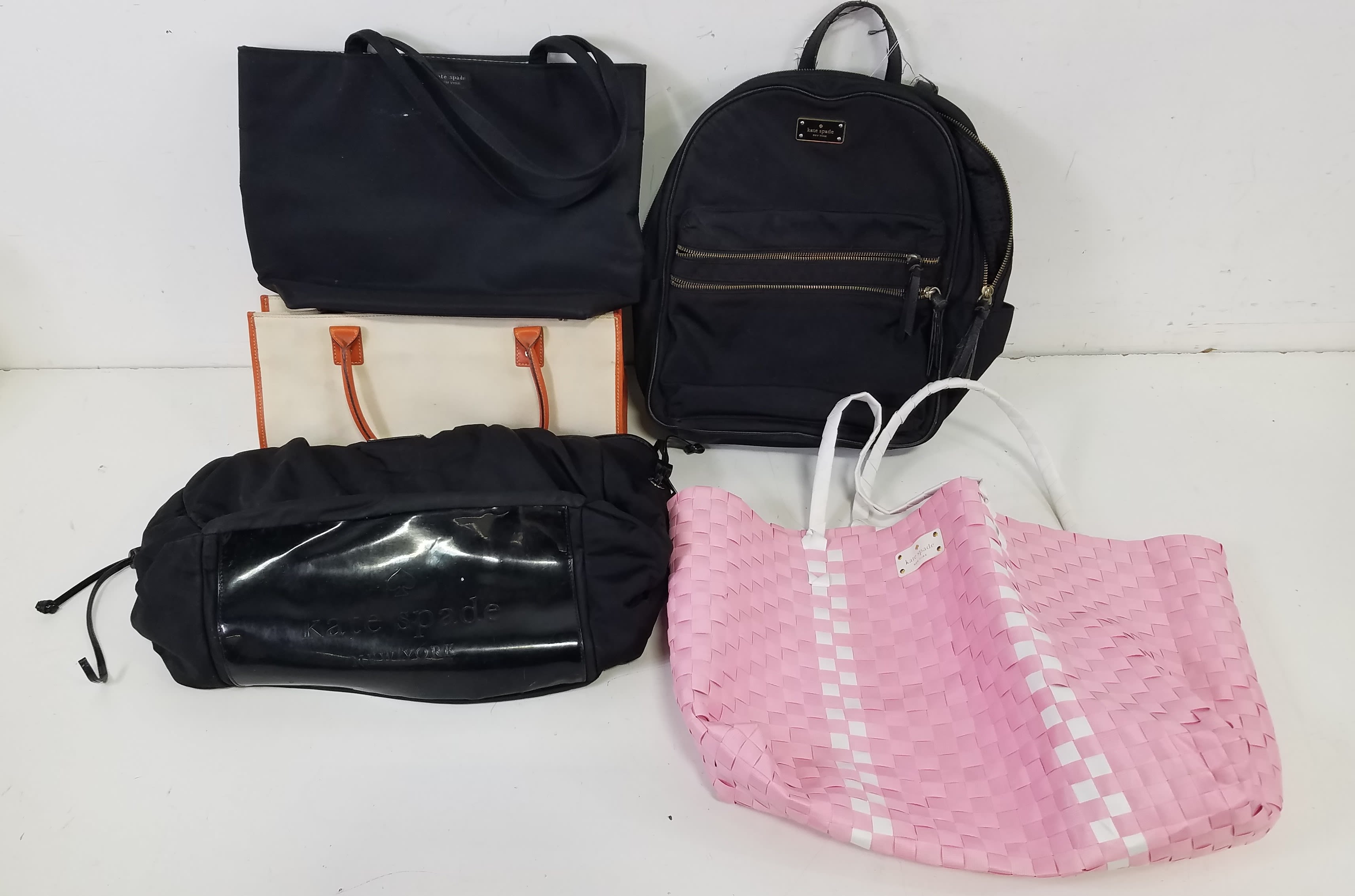 Buy the Kate Spade Assorted Bundle Lot Set Of 3 Multi Canvas Nylon Case  Satchel Tote Bags Handbags