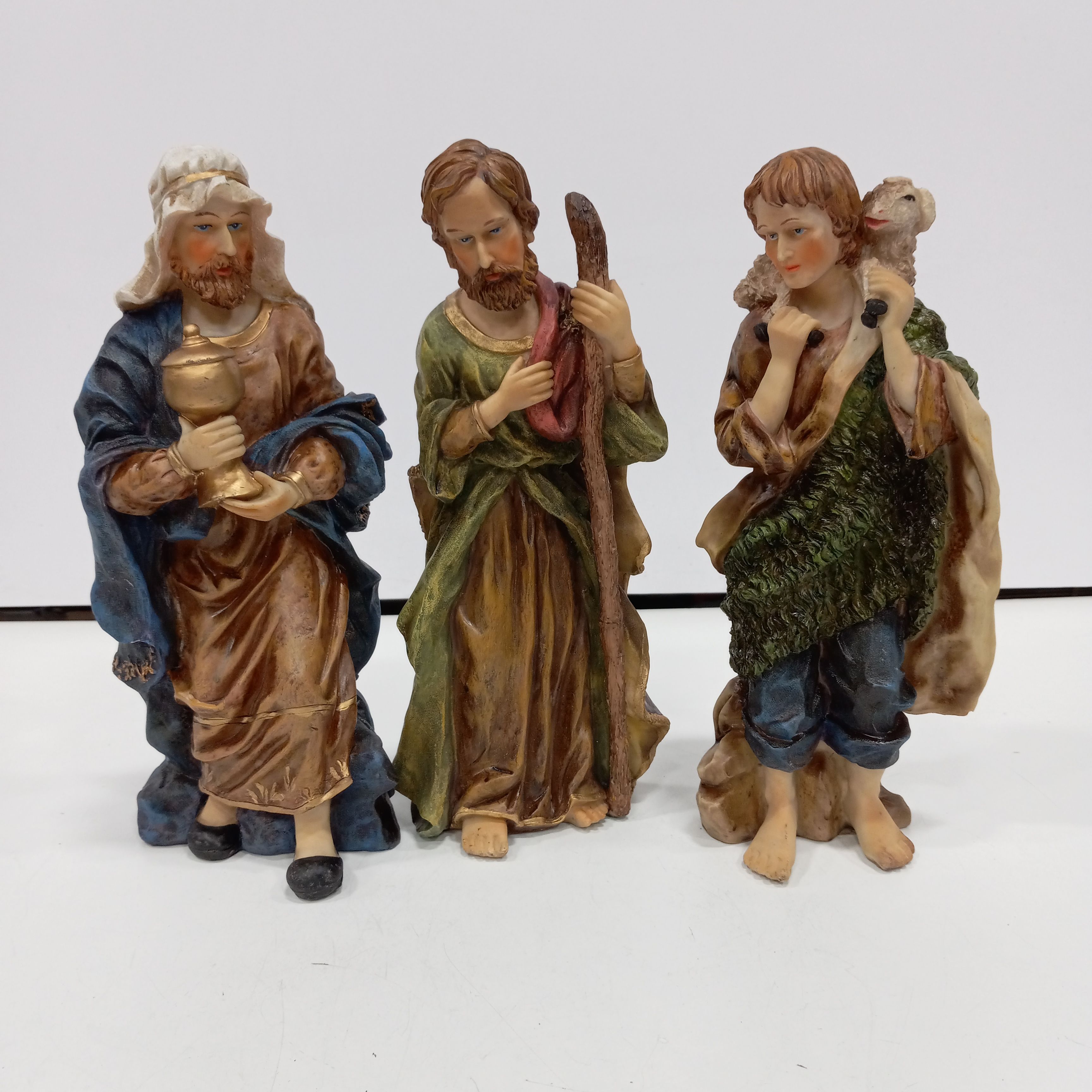 Buy the MayRich Nativity Scene Figures Assorted 3pc Lot | GoodwillFinds