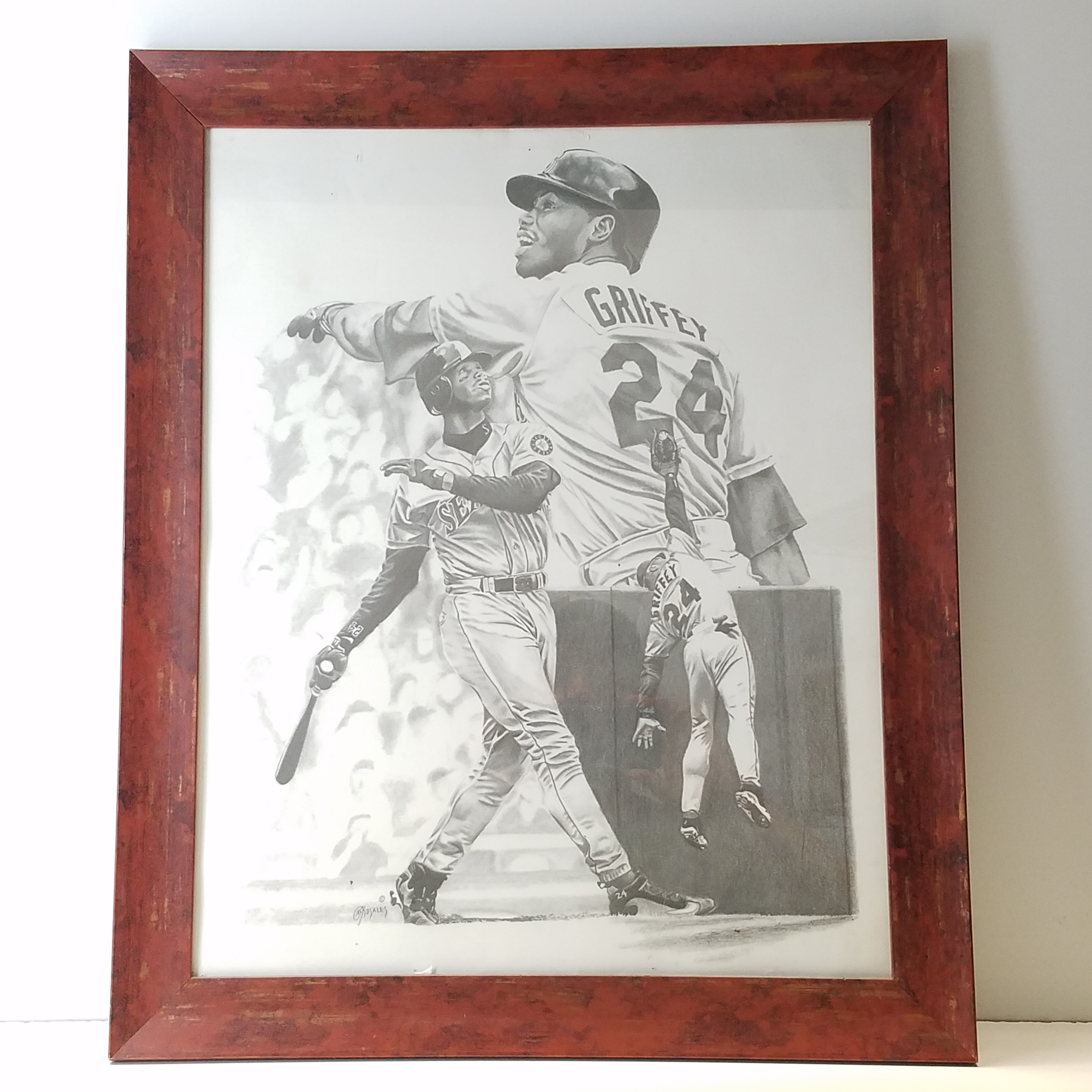 Framed Ken Griffey Jr Hall of Fame Seattle Mariners 12x15