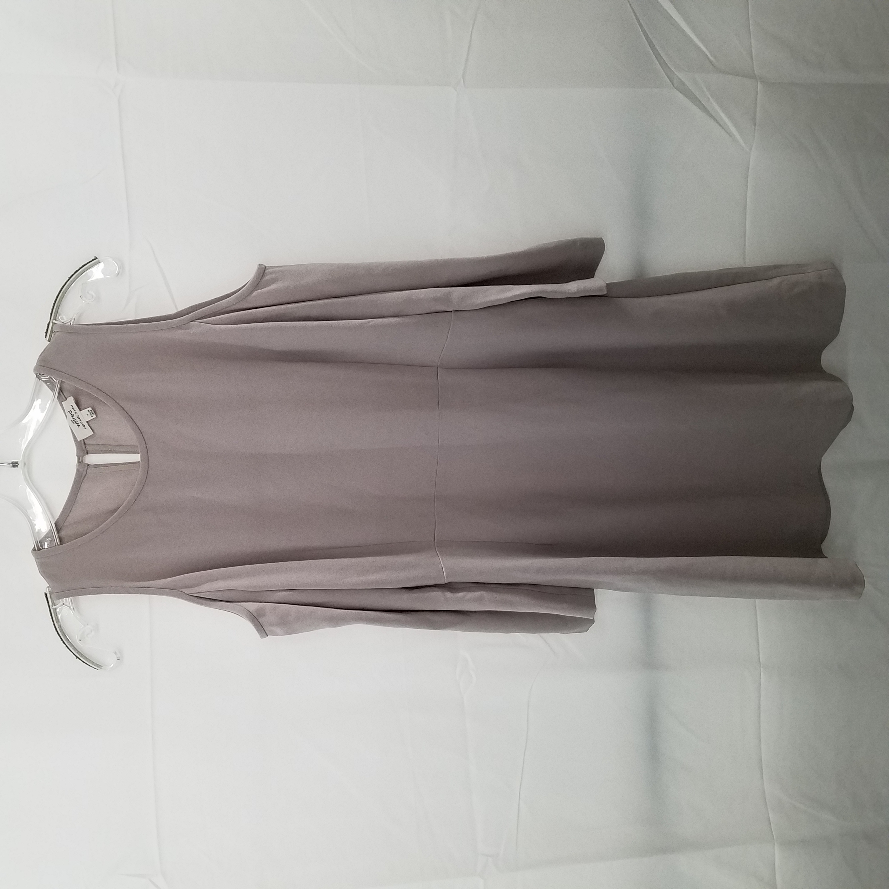 Buy the Wilfred Vidal Cold Shoulder Gray Party Dress | GoodwillFinds