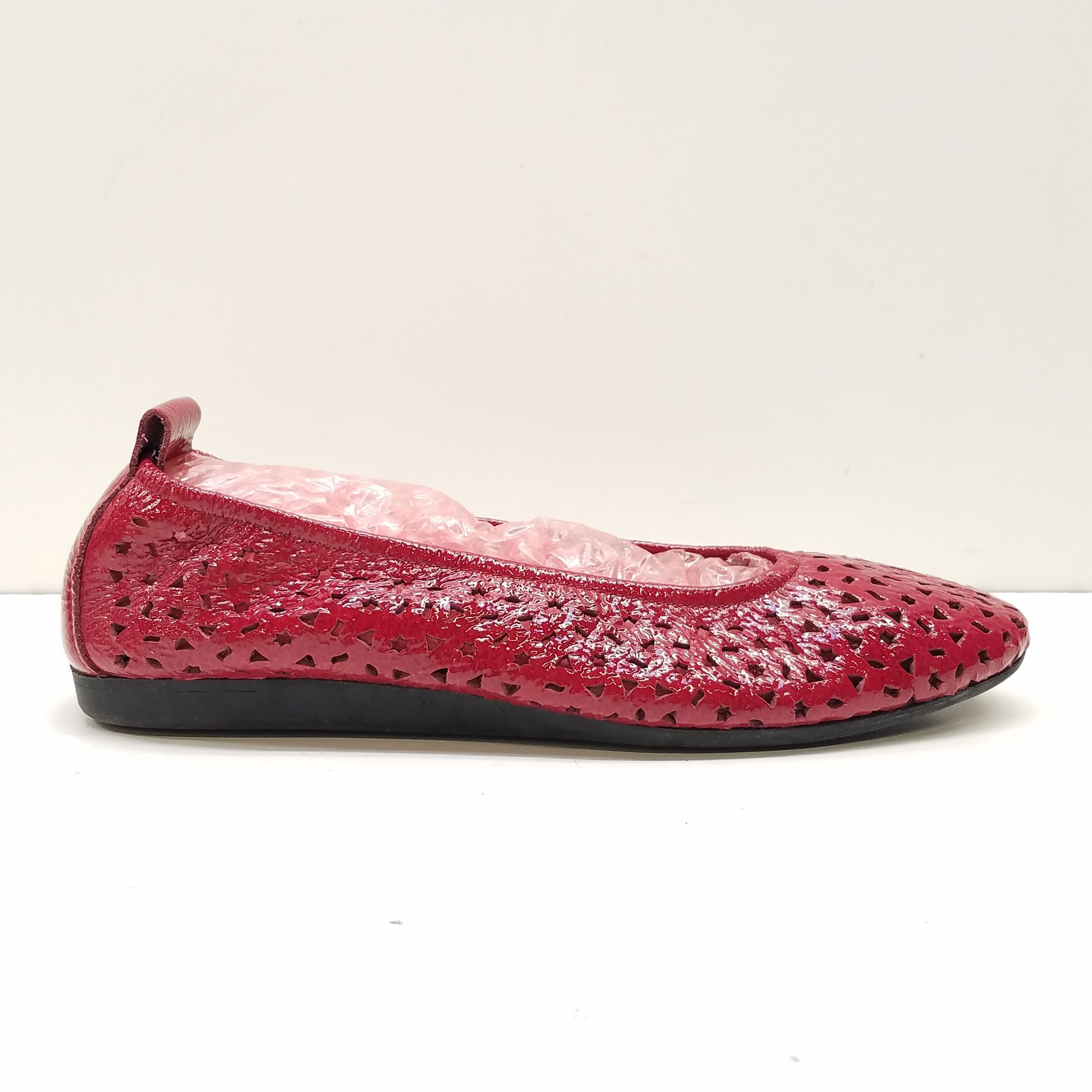 Buy the Arche Perforated Patent Ballet Flats Red 10 GoodwillFinds