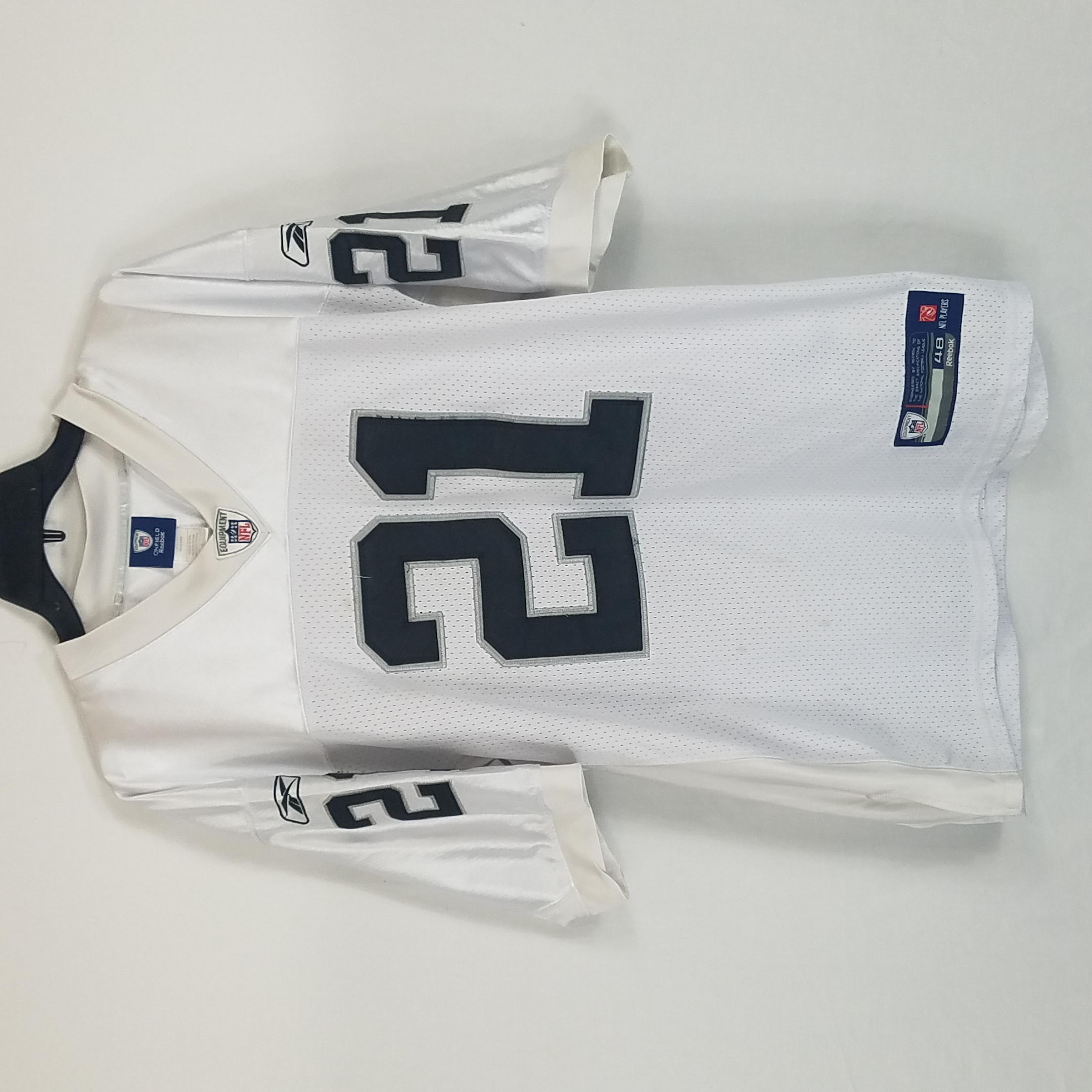 Buy the NFL Men White Nnamdi Asomugha Jersey 48 | GoodwillFinds