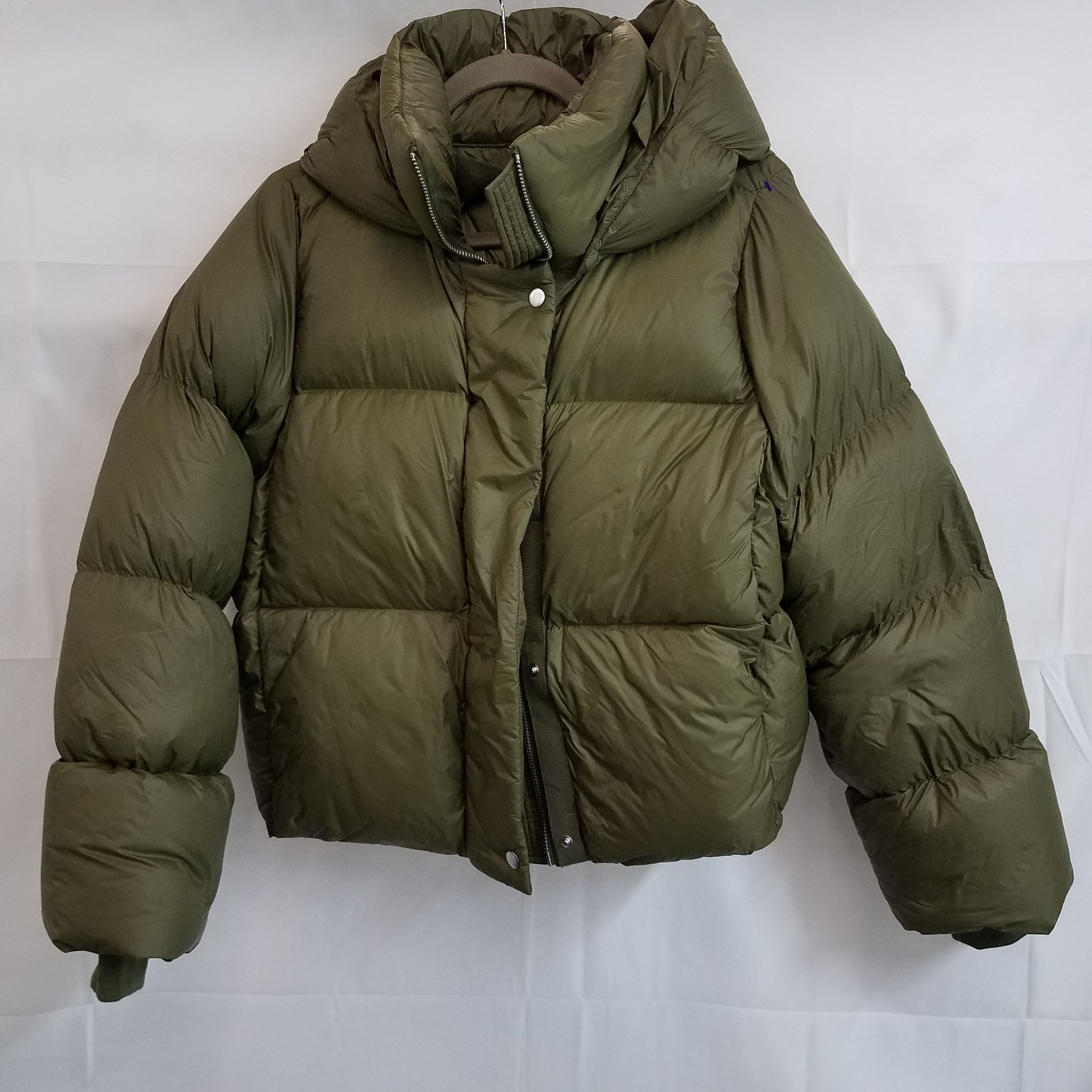 Buy the Banana Republic short insulated olive green puffer