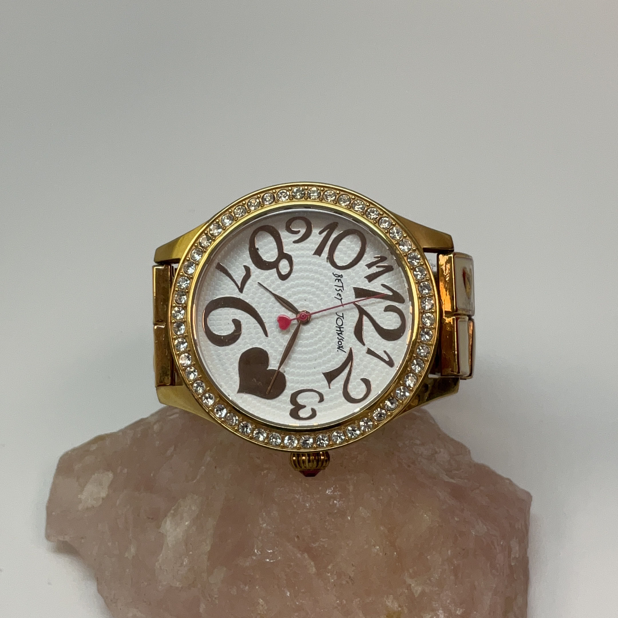 offers cheapest New! Betsey Johnson Rhinestones Heart Watch Gold