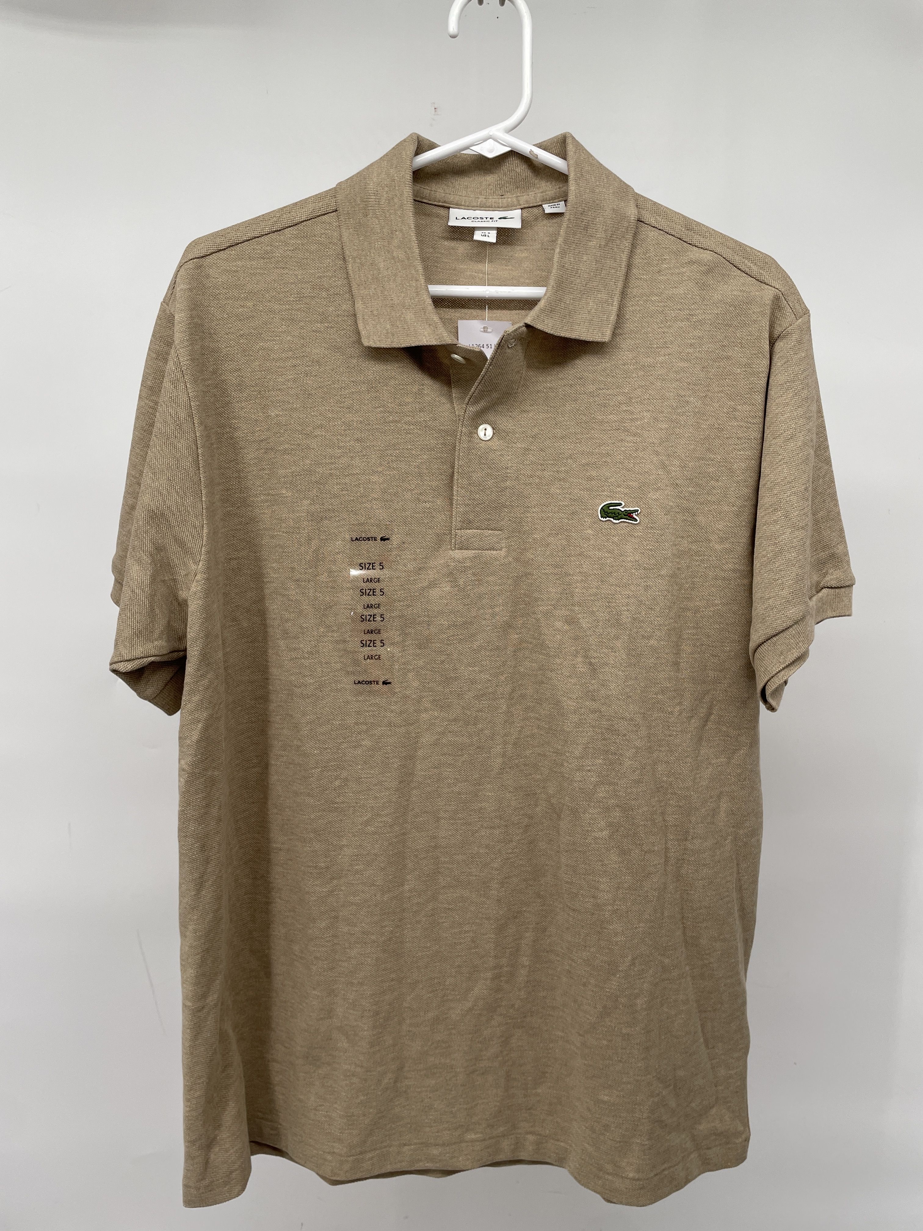 Buy Mens Khaki Heather Cotton Classic Fit Polo Shirt Size Large T-0545561-J  for USD 21.99 | GoodwillFinds