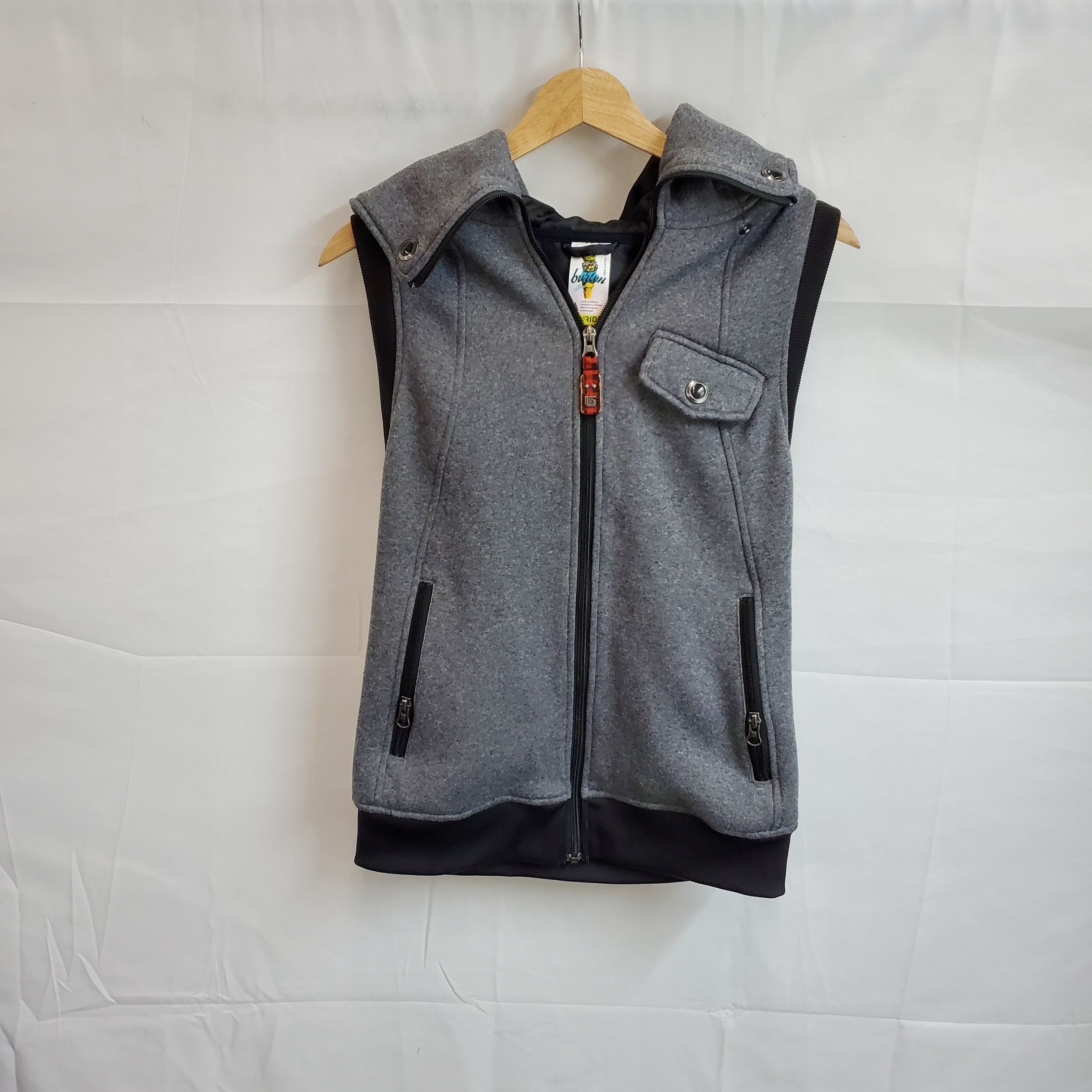 Buy Burton Gray Full Zip Hooded Vest WM Size M for USD 59.99 GoodwillFinds