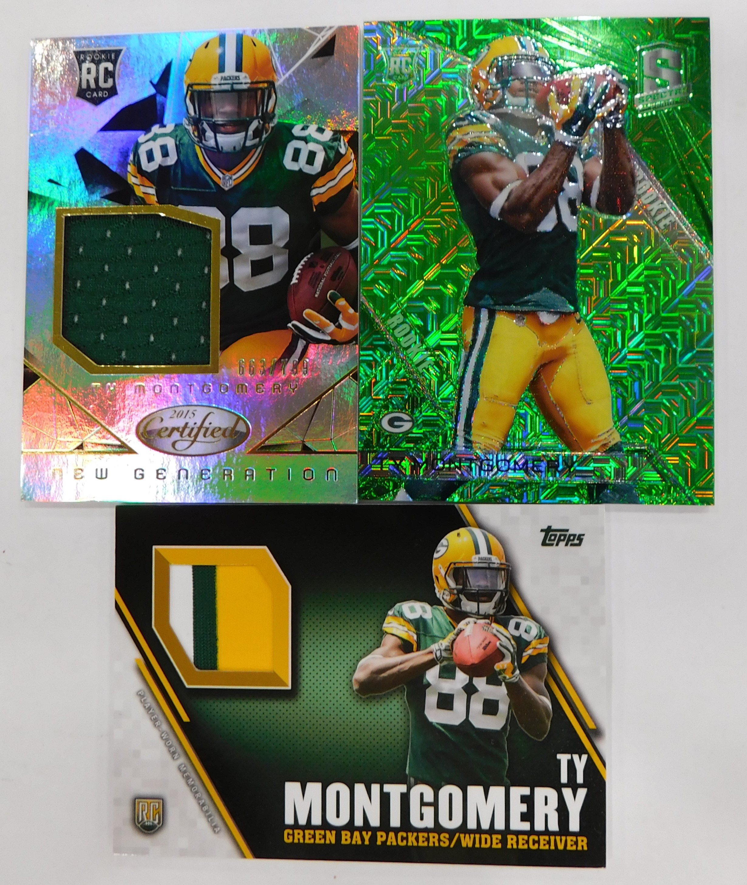 Buy (3) 2015 Ty Montgomery Player Worn/Parallel/Serial Numbered Rookie  Cards Green Bay Packers for USD 31.99 | GoodwillFinds