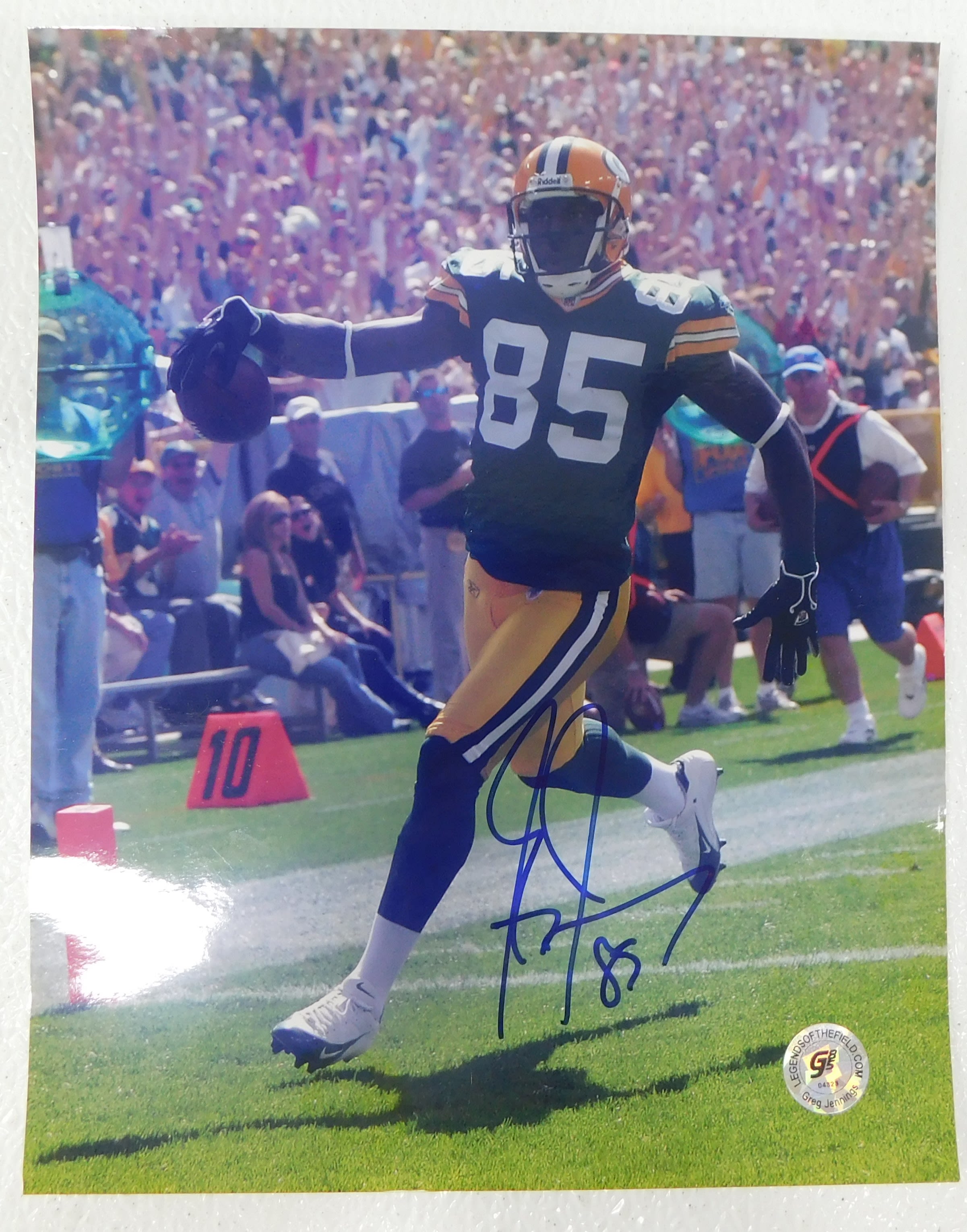 Greg Jennings Signed Green Bay Packers 8x10 Photo LOF